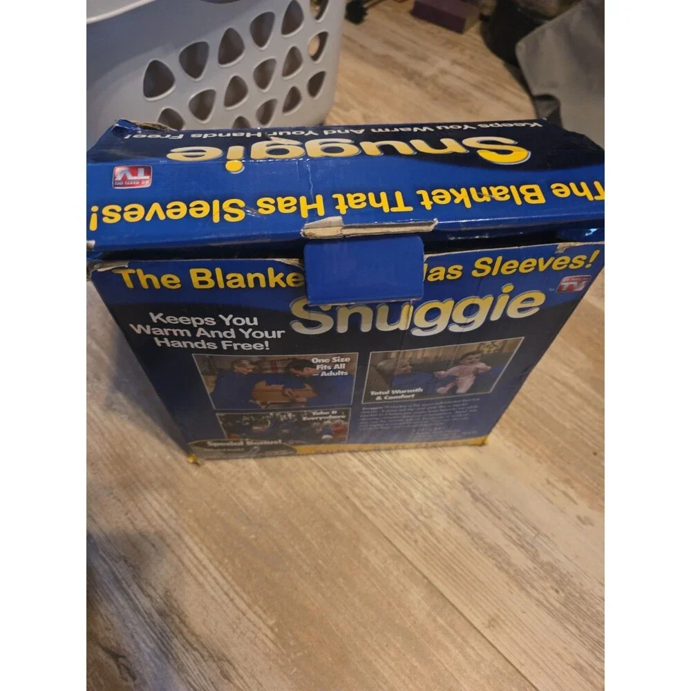 The Original Snuggie Blanket Blue Fleece With Sleeves  Open Box